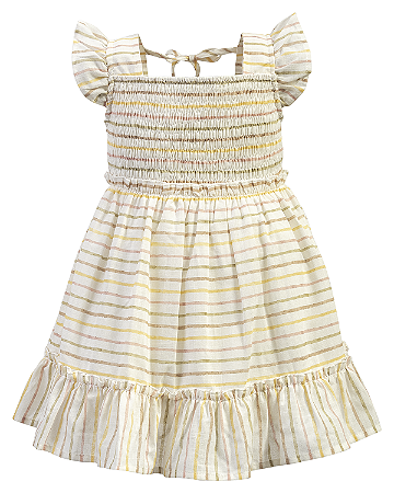 Vestido Listrado com Babados - Anjos Baby