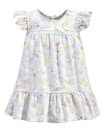 Vestido Suedine Estampa de Borboletas - Anjos Baby