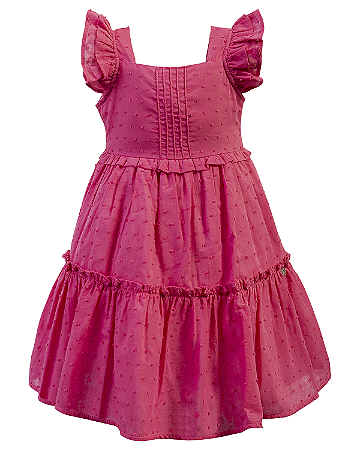 Vestido Rosa Escuro c/ Babados na Alça 01- Anjos Baby