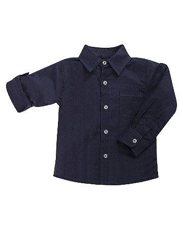 Camisa Masc Social ML Azul Marinho 01- Anjos Baby