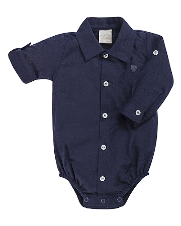 Body Masc ML Azul Marinho P - Anjos Baby