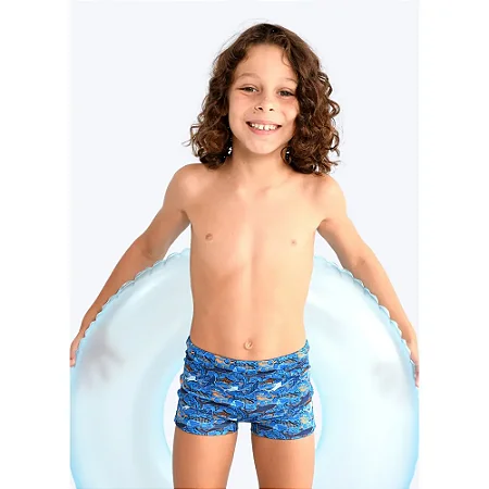 Sunga Infantil Estampa Tubarão  Azul - Marujos e Sereias