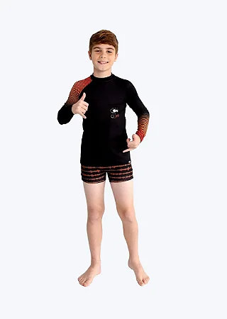 Conjunto Masc Blusa ML Proteção UV e Sunga Estampa Music - Marujos e Sereias