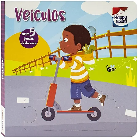 Livro Leia, Encaixe e Brinque: Veículos - Happy Books