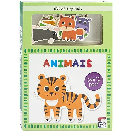 Livro Encaixe e Aprenda: Animais - Happy Books