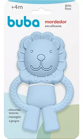 Mordedor em Silicone Leãozinho Azul - Buba
