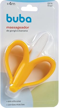 Massageador De Gengiva Banana Amarelo -Buba