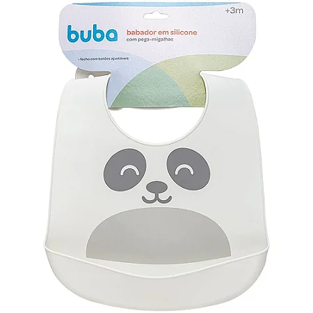 Babador em Silicone com Pega Migalhas Gumy Off White- Buba