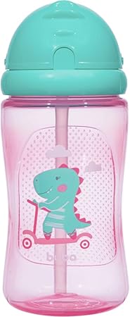 Garrafinha Dino Patinete Rosa- Buba