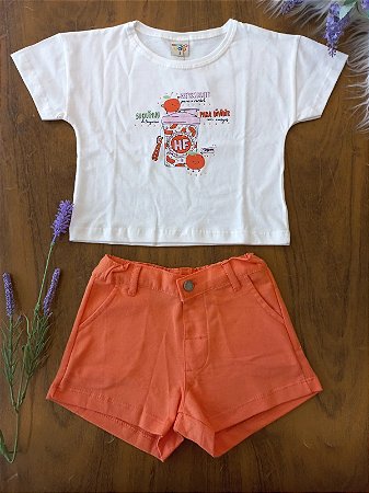 Conjunto Fem Camiseta e Short Moletinho Suquinho - Have Fun