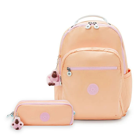 Mochila Seoul + Estojo Gitroy Laranja Magical Orange - Kipling