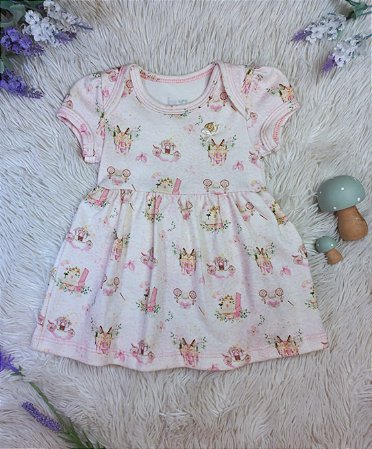 Body Vestido Estampado Princesas Rosa- Hug