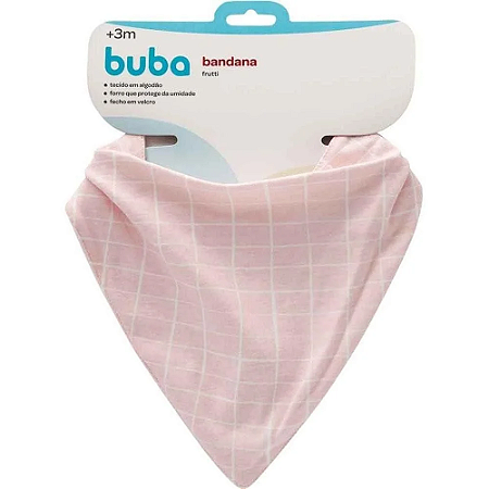 Bandana Em Algodao Frutti Grid Rosa Buba