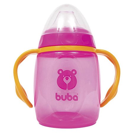 Copo com Alça Urso Rosa 175ml Buba