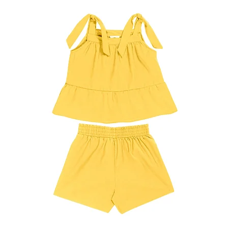 Conjunto Blusa de Alcinha e Short Amarelo- Bibe