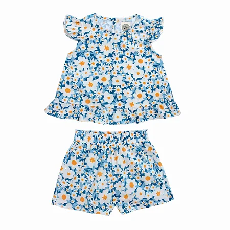 Conjunto Fem Blusa e Short Margaridas - Bibe