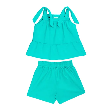 Conjunto Blusa de Alcinha e Short Azul - Bibe