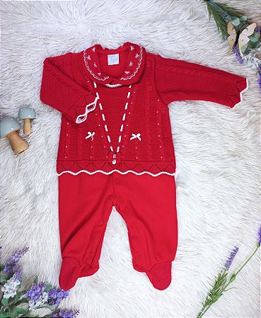 Macacão Tricot Giovana Vermelho - Beth Bebê