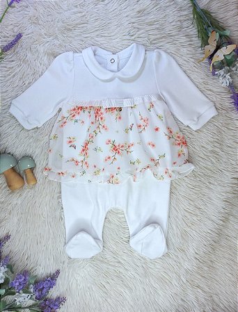 Macacão Fem ML c/ Vestido Florido - Bibe