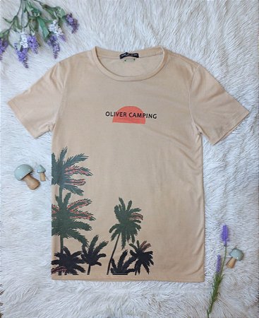 Conjunto Infantil Masc Camiseta Coqueiros e Bermuda Verde Moletinho - Oliver