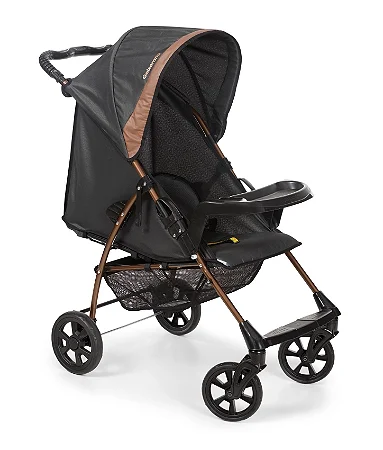 Carrinho de Bebê Romano Preto Cobre PTC - Galzerano