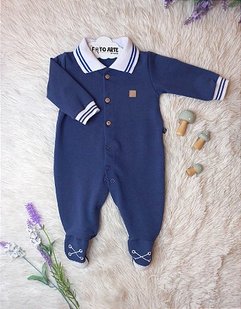 Macacão Masc Surf Azul Escuro c/ Detalhe Branco- Grow Up
