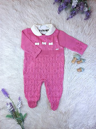Macacão F.T com Ponto Furinhos Rosa - Noruega