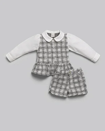 Conjunto Fem Bata ML e Short Tweed Chic - Anjos Baby