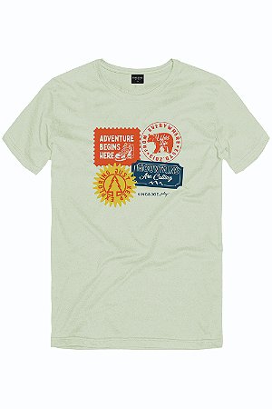 Camiseta Masc Estampada Adventure Verde- King e Joe