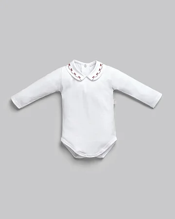 Body Fem Gola Bordada em Vermelho RN- Anjos Baby