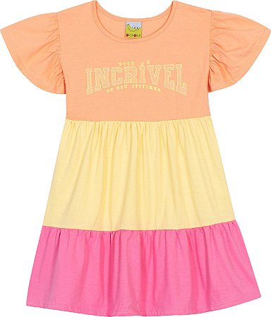 Vestido Três Marias c/ Manguinhas Colorido -Jaca Lelé