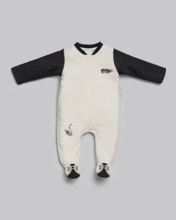 Macacão Masc Malha c/ Ziper Cachorrinho Bordado - Anjos Baby