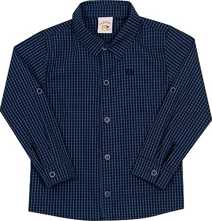 Camisa Masc Xadrez Azul - Nini e Bambini