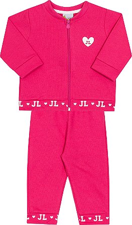 Conjunto Casaco Moletinho e Calça Rosa - Jaca Lelé