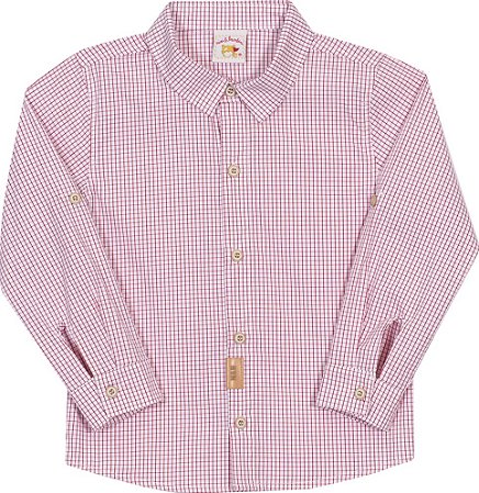 Camisa Masc ML Xadrez Vermelho - Nini e Bambini
