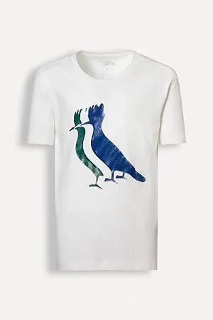 Camiseta Mini Estampada Pica Pau Nevoa Branca - Reserva