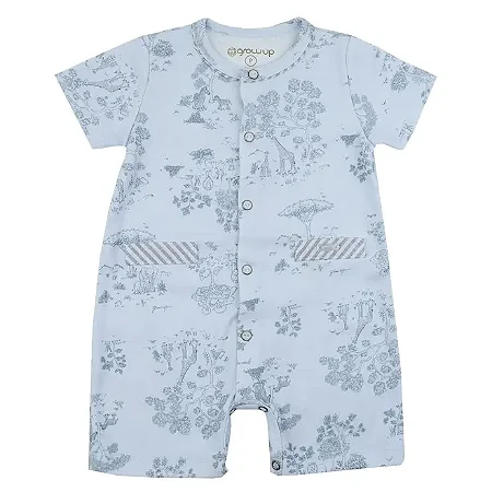 Macacão Masc Curto Toile de Jouy Azul - Grow Up
