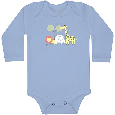 Conjunto Body ML Azul Masc  e Mijão Savana - Doctor Baby