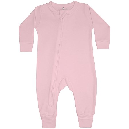 Macacão Fem Liso C/ Ziper Rosa Bebê-  Doctor Baby