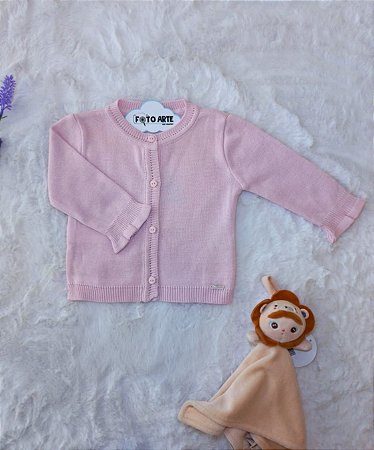 Casaquinho Fem Tricot C/ Botões Rosa Bebê M - Noruega