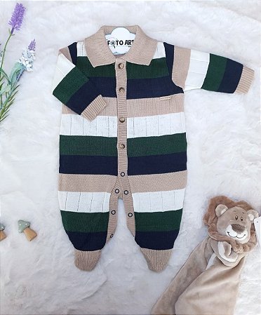 Macacão Masc Tricot Listrado RN - Noruega