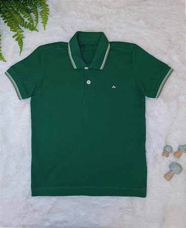 Camisa Polo MC Básica 4 Frisos Verde Amazonia c/ OFF - Aramis