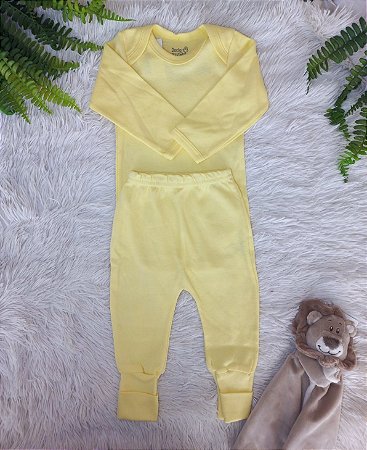 Conjunto Amarelo Body ML e Calça- Doctor Baby