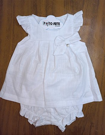 Conjunto Fem Bata e Short Fofoca Branco - Bibe