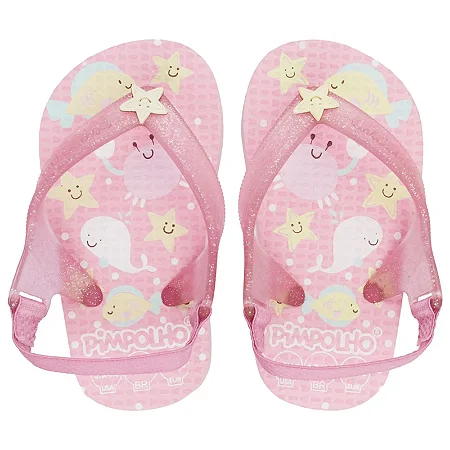 Sandalia Praiana Fem Baby Rosa Fundo do Mar - Pimpolho