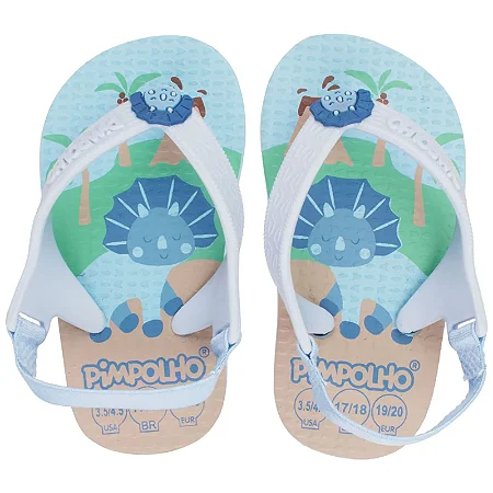 Sandalia Praiana Masc Baby Azul Dinossauro - Pimpolho