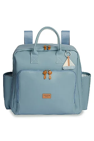 Mochila Maternidade Vintage Barquinhos Azul Lisa- Masterbag