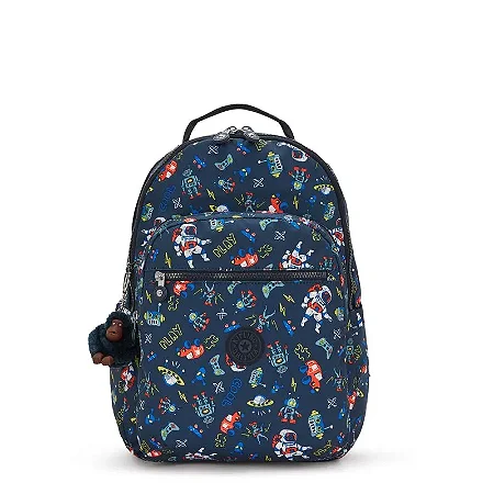 Mochila Kipling Seoul Lap Estampado Space Game - Kipling