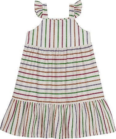 Vestido Infantil Com Tranças Coloridas - Jaca Lelé