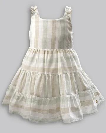 Vestido Maquinetado Listras Coloridas - Anjos Baby